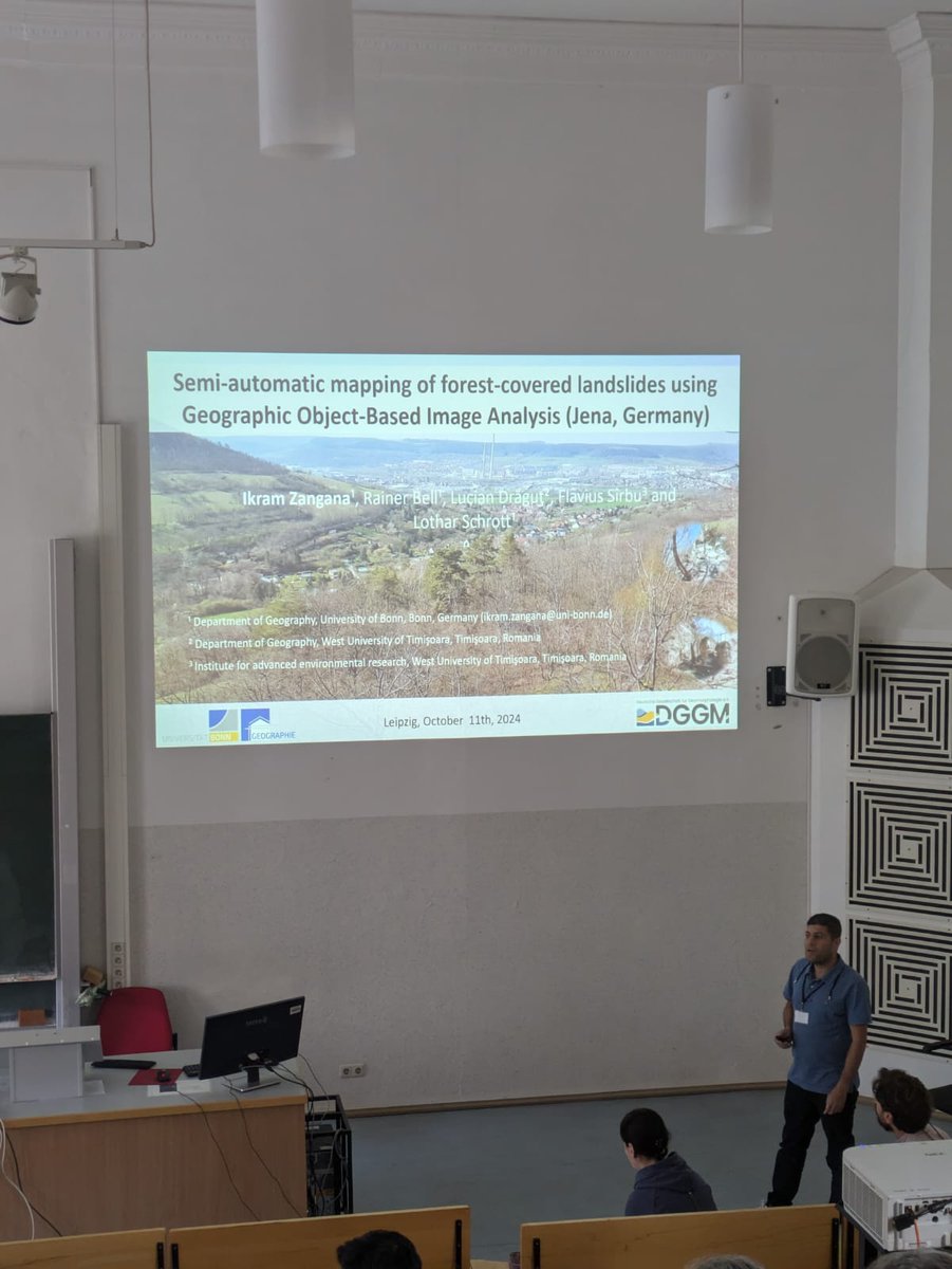 It was a great opportunity to present at the German Society for Geomorphology (DGGM) annual conference, held in Leipzig from October 9-11, 2024. My talk focused on "Semi-automatic Mapping of Forest-covered Landslides Using Geographic Object-Based Image Analysis (Jena, Germany)".