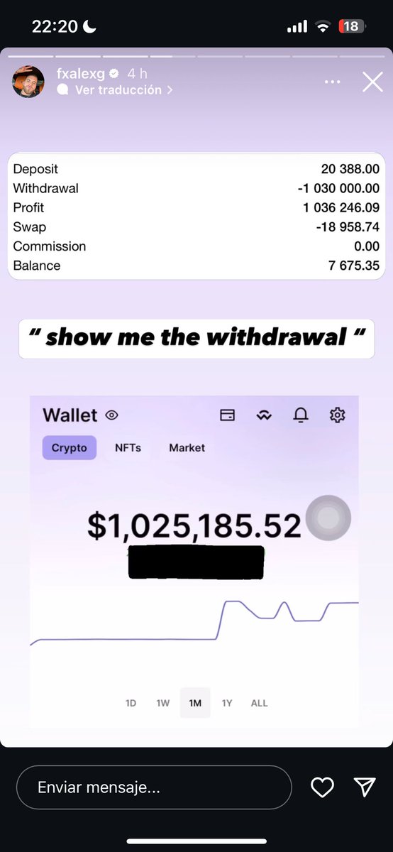 agarciacapelo's tweet photo. JUEGO "ATRAPA AL SCAMMER":
Este es Alex, un gurú de Miami y muy buena persona. Ha transformado 100$ en más de 1M$ en solo 3 meses. ¿Te lo crees? Pues aquí te enseña la retirada. 
Hay 2 fallos que demuestran su estafa. Encuentralos y escribelos en los comentarios. Mañana lo revelo https://t.co/vNMiYZhwDE