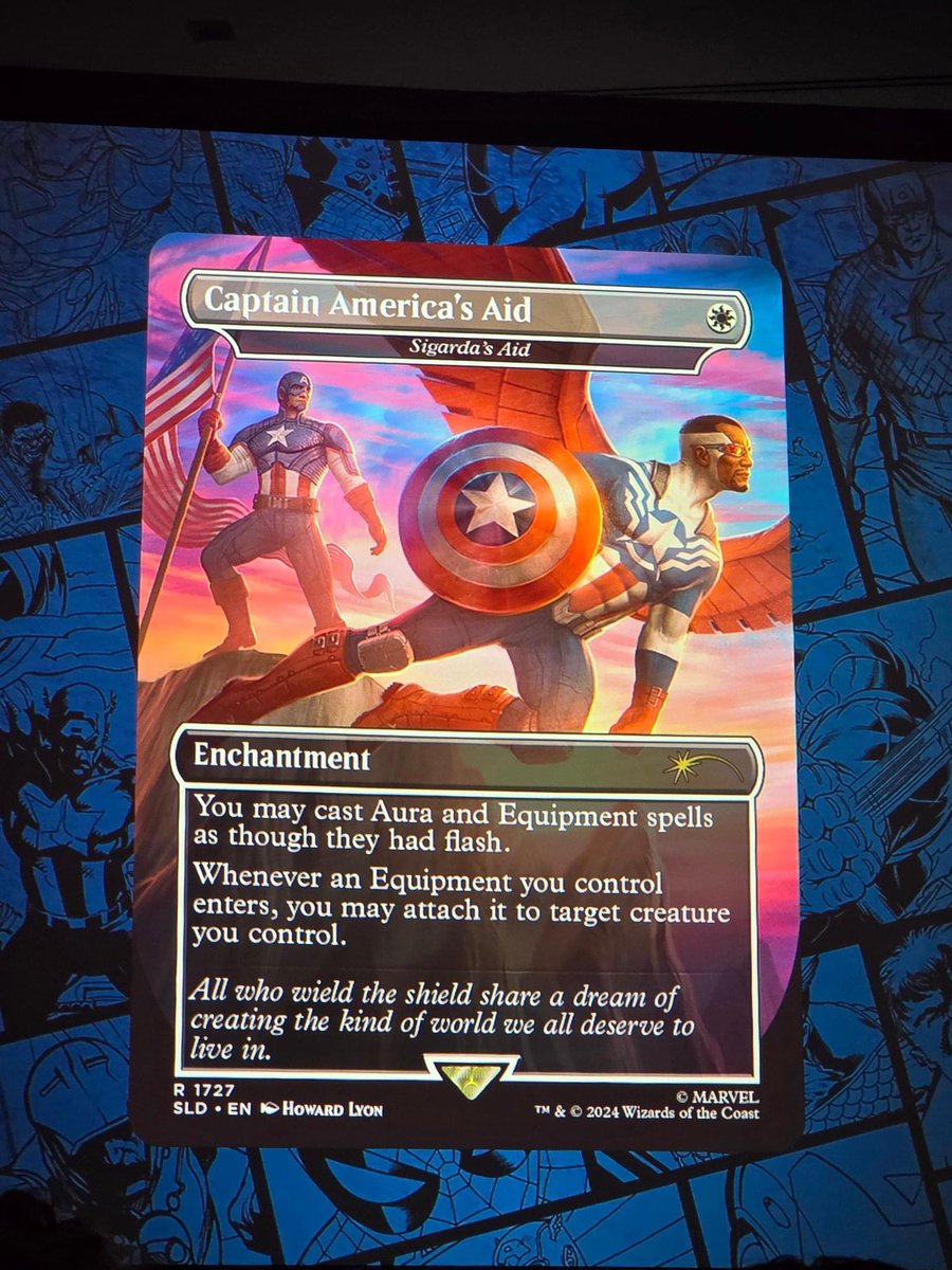 tronisbad's tweet image. I AM NOT GOING TO BE QUIET ABOUT THIS

#MTGMarvel got previewed today at #NYCC and here’s a thread of everything previewed so far 

That captain American is ridiculous with Excalibur from the assassins creed set btw