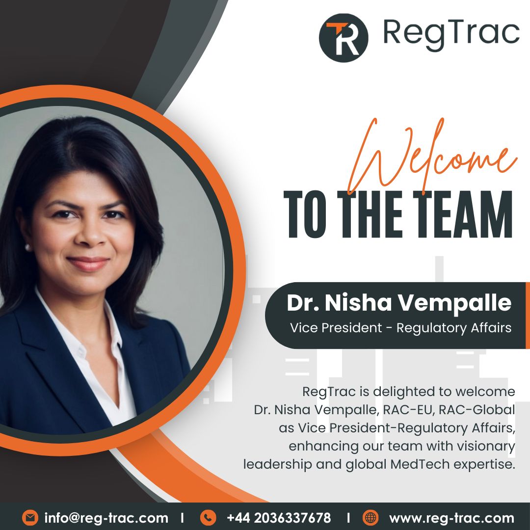 regtrac's tweet image. 🎉 Exciting news at @regtrac!

We are thrilled to welcome Dr Nisha Vempalle as our Vice President. With her expertise and vision, we look forward to elevating our commitment to excellence in regulatory affairs!

#RegTrac #Welcome #Leadership