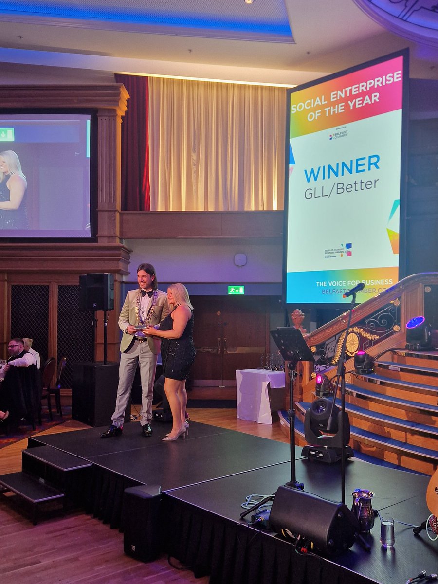GarethKirk1's tweet photo. Big thanks to the @BelfastChamber team for hosting a cracking awards evening and big congratulations to our @Better_NI @GLL_UK teams in collecting social enterprise of the year with our partner valued @belfastcc #BCBA24 https://t.co/VT07d85WBy