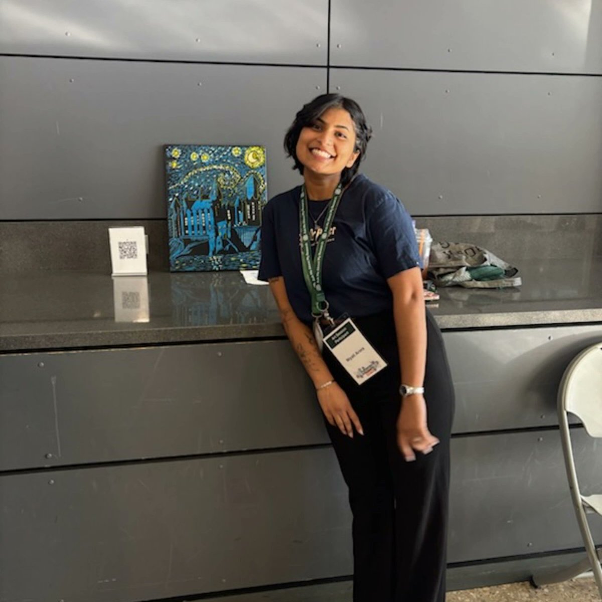NiyatiA30's tweet photo. Me presenting my art at the first art showcase organized by utdallas innovation and  research for research days 2024. 
Also, won the first place 😃 @UTDScience @UTDallasChemBio https://t.co/xw43PiwNBI