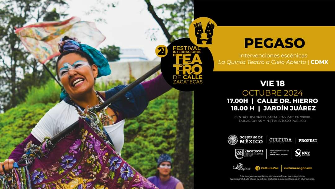 FredWardJohns's tweet photo. 🎭 Festival Internacional De Teatro De Calle Zacatecas 
Conformo parte de la Intervención escénica "Pegaso" 
Agradecido por la invitación. 🫶🏽
 Teatro De Calle https://t.co/lrRNnd9ifB