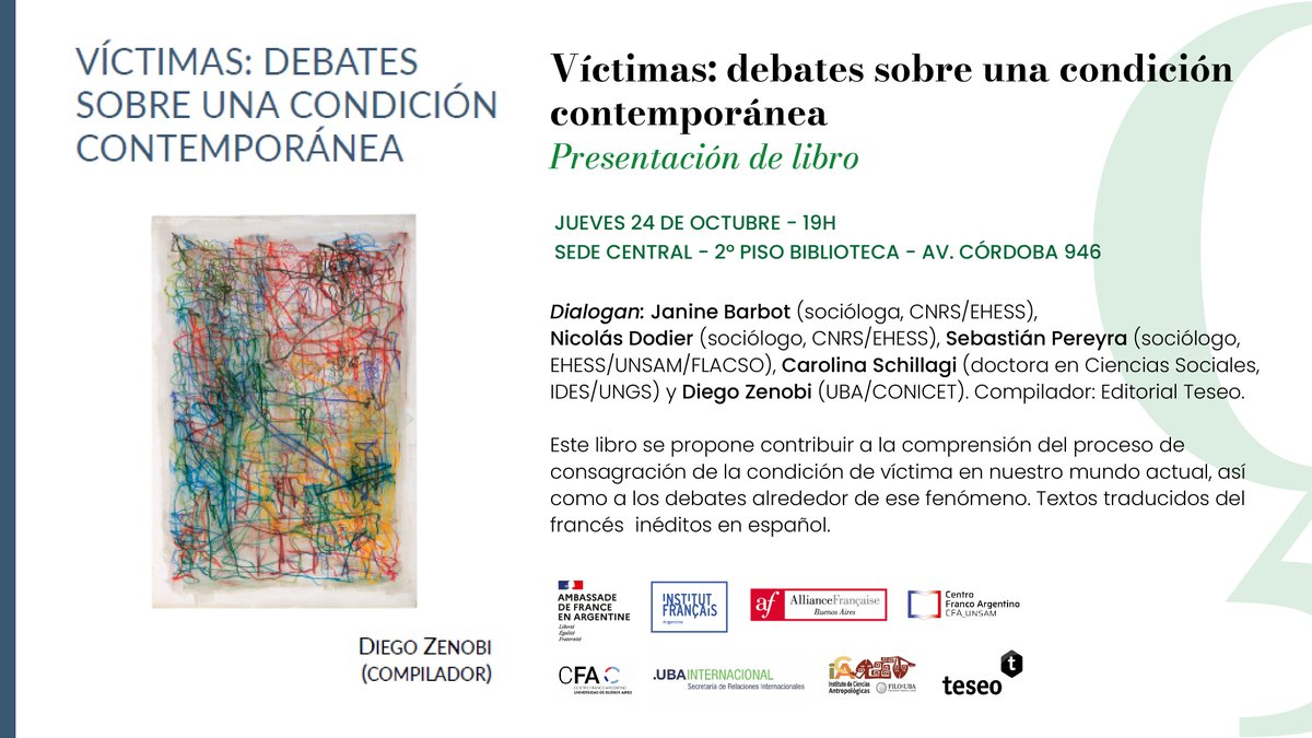 cfa_uba's tweet photo. 📢El próximo 24/10, no pierdan este debate en la @AlianzaFBsAs ! Con la presencia de l@s investigador@s franceses Nicolas Dodier y Janine Barbot (@EHESS_fr y @CNRS).
👋Entrada libre y gratuita!
Más informaciones en https://t.co/EeY5rRZXa9 https://t.co/RlyA4LIS3P
