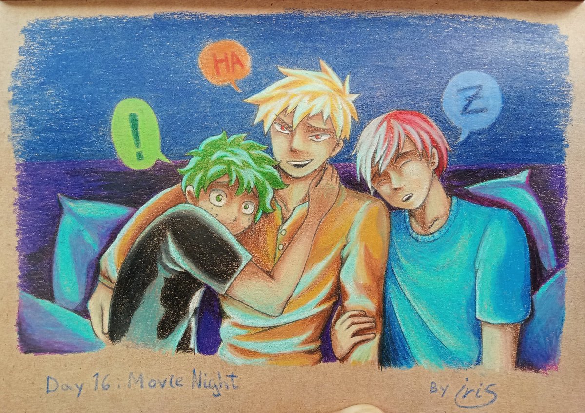 ApairofiriStuff's tweet photo. Late but here it is! Day 16: Movie Night
1-A's big 3 just chilling ... or maybe is date night asdf
#myherotober2024 #bakugoukatsuki #Izukumidoriya #ShotoTodoroki #BNHAfanart https://t.co/6Z0QvKjY8L
