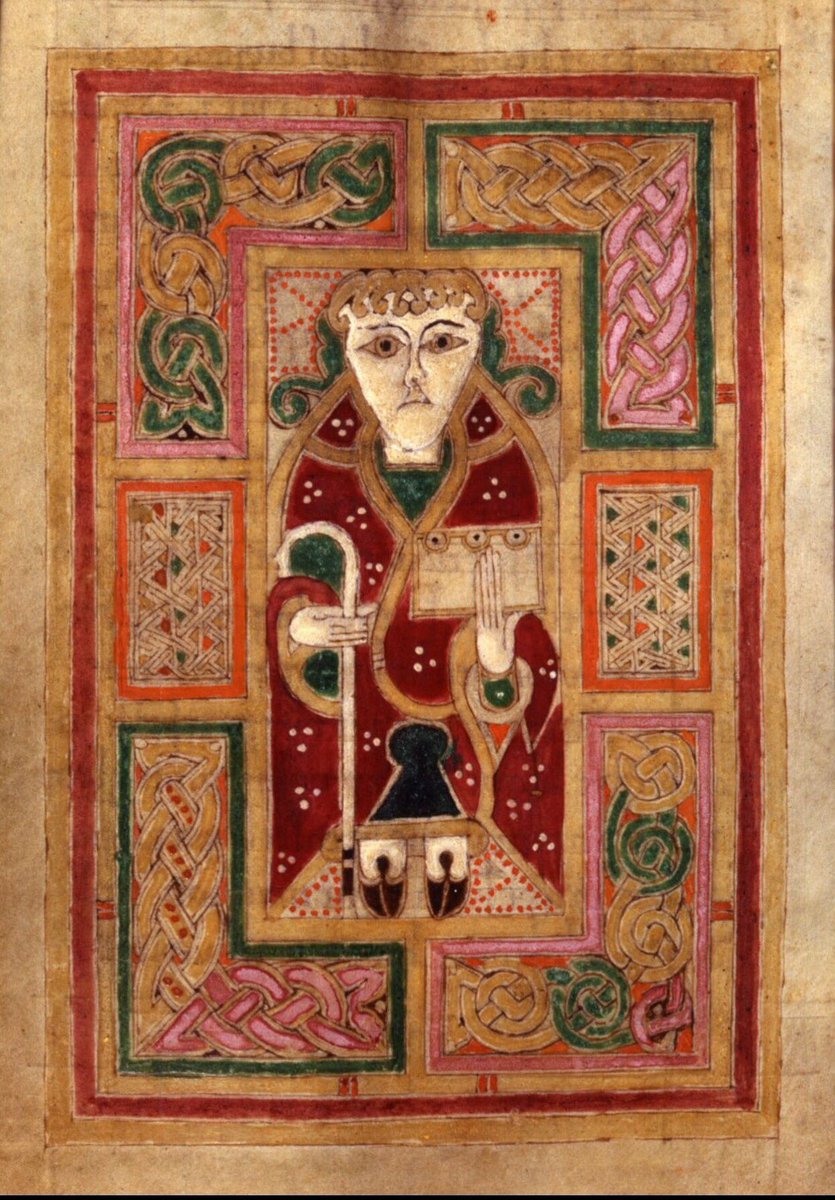 October 18th is the Feast of St Luke, who is here depicted in 'The MacDurnan Gospels'.  

MS 1370; 'The MacDurnan Gospels'; 9th century; Ireland (Armagh); f.115v <a href="/lampallib/">LambethPalaceLibrary</a>