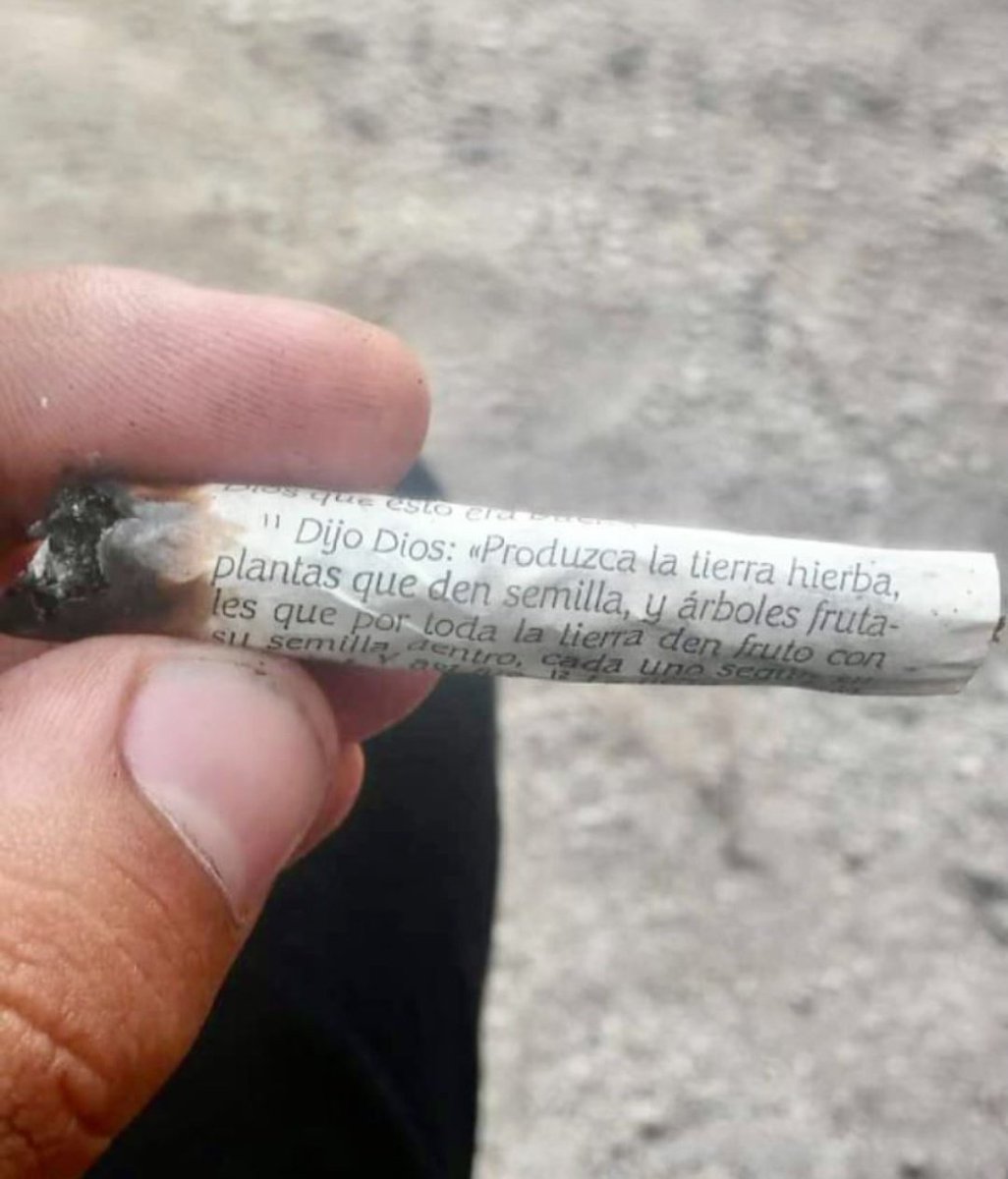 SrToNii's tweet photo. Un clásico. Quemando la palabra del señor. https://t.co/D35559WazC