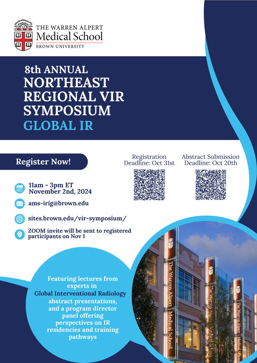 SIRRFS's tweet photo. Join us for the 8th annual NE Regional VIR Symposium! #globalIR #interventionalradiology https://t.co/XREFmw4Qwp