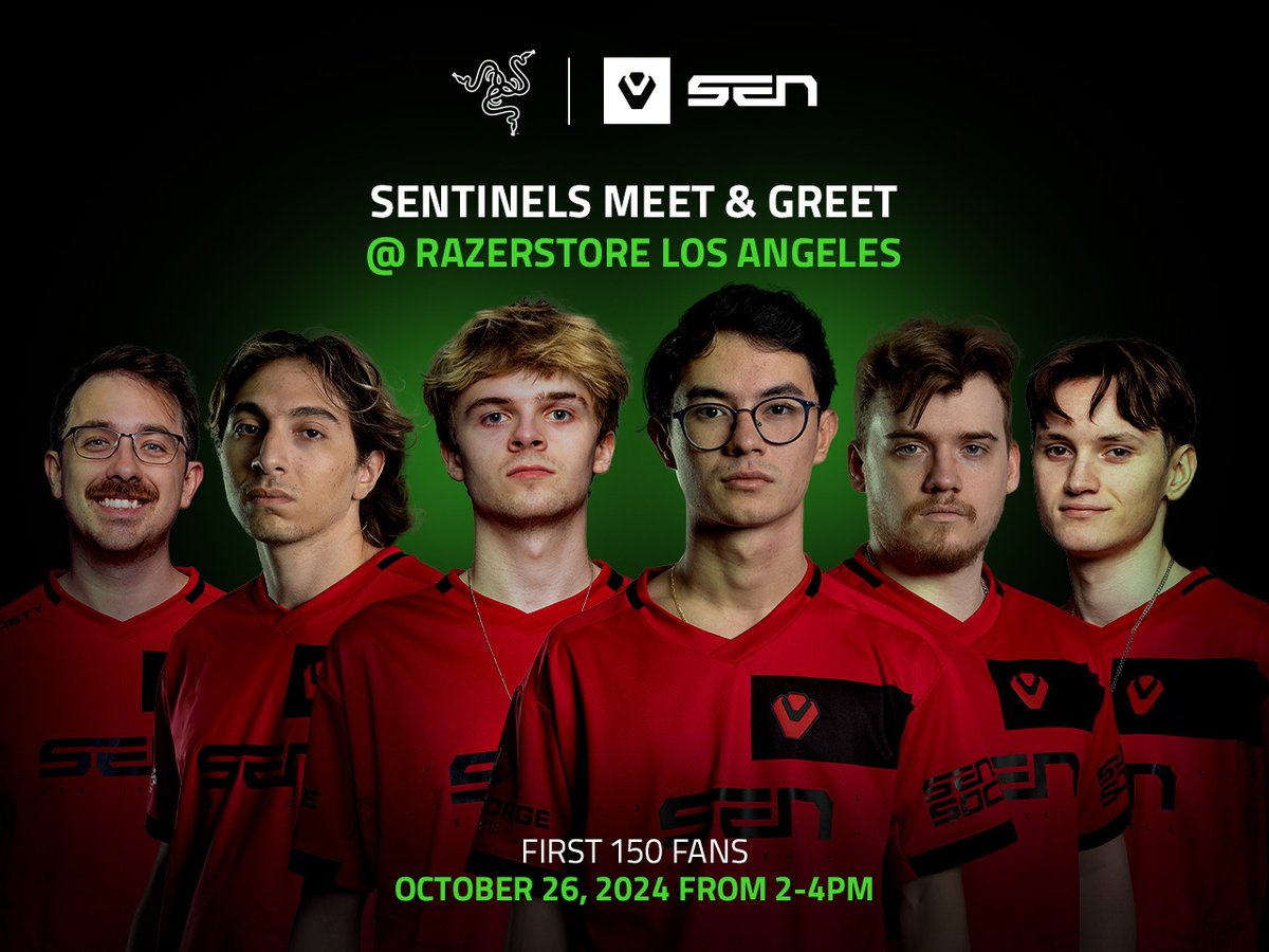 RazerStore's tweet image. Join us at RazerStore Los Angeles on October 26th, 2024, 2–4PM for a special session with your favorite pros. 

Arrive early and be the first 150 in line for a guaranteed meet-and-greet with the team, photo opportunities, autographs, and a chance to win a signed Razer Iskur V2!