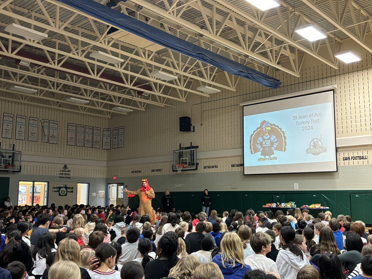 Our Turkey Trot was a success! Thanks to Mr. Black for showing his spirit to announce our winners!