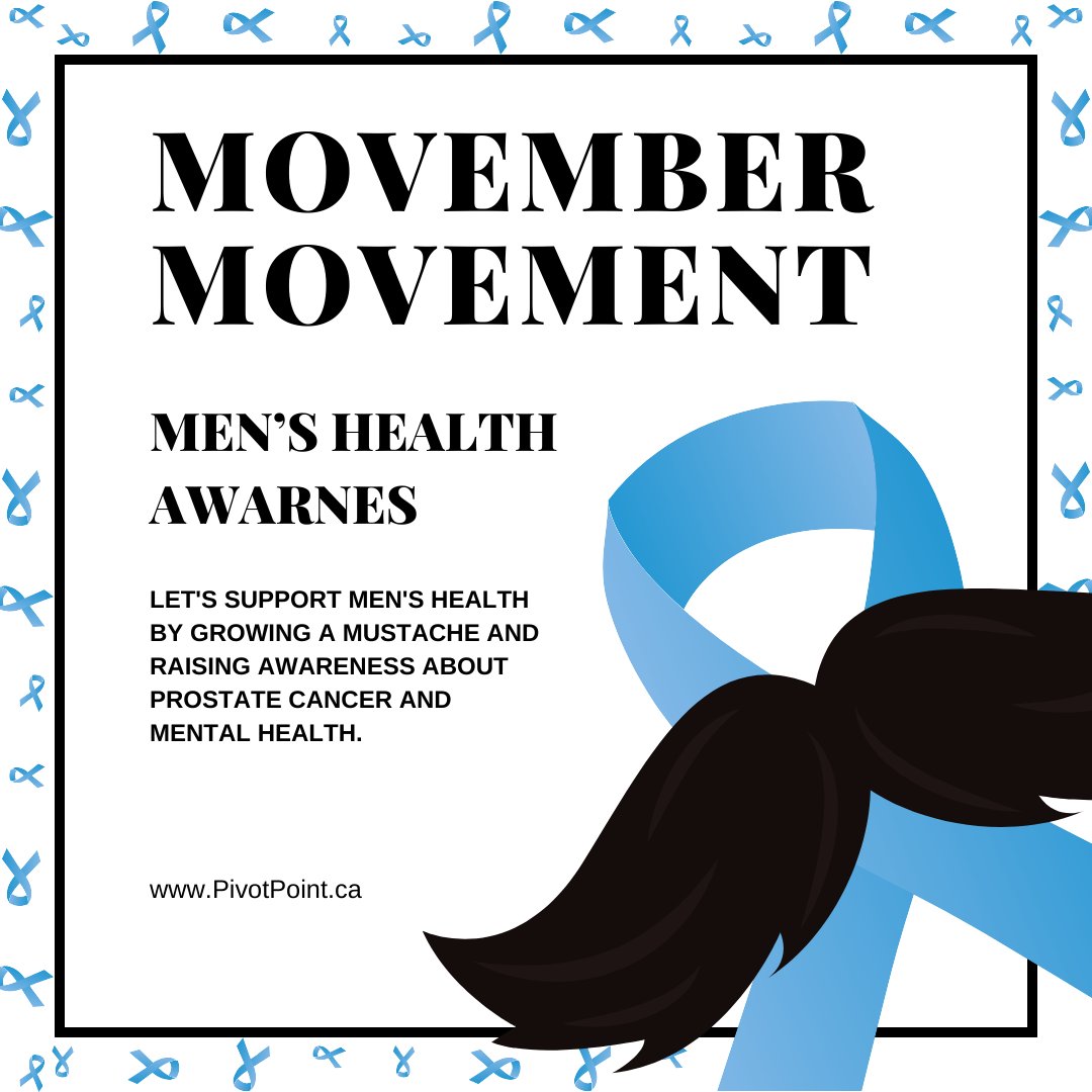 PivotPointFGC's tweet image. This November, Pivot Point supports #Movember! Let's raise awareness for men's mental health and break the stigma together. We’re here for our community, ensuring everyone feels empowered to seek help. 💙 #MentalHealthMatters #SupportMen
