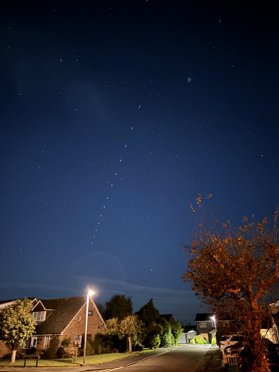 Starlink satellite train this evening