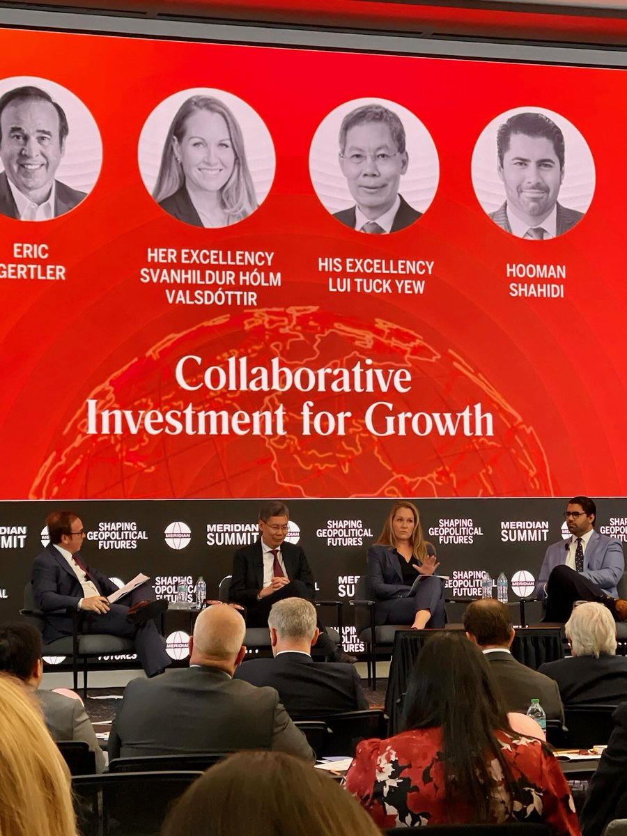 IcelandInUS's tweet photo. Today 🇮🇸 amb. @svanhildurholm participated in the annual #MeridianSummit and spoke on a panel on collaborative investment for growth. Highlighted the need for fostering an environment that spurs innovation & public & private partnerships to solve global challenges. https://t.co/mBNSAVKaru