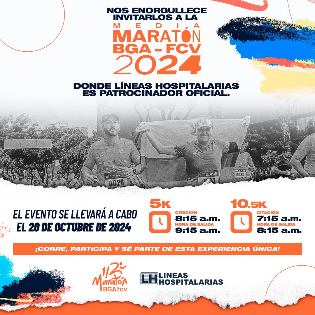 LHospitalarias's tweet photo. 🏃‍♂️🏃‍♀️ ¡La #MediaMaratónBGA ya está aquí y no te la puedes perder! 🎉 Este domingo, ven a compartir con nosotros toda la emoción desde nuestra tarima en la Cra 27 con 48 🚀. Prepárate para vivir un día lleno de energía, diversión y mucho deporte 💥💪🔥

Nos vemos en la meta 🏅💯. https://t.co/5OfxZwUpUE
