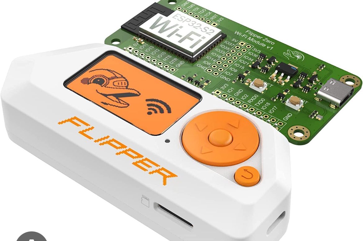 Hardwares used in offensive security:
A thread 

1. Flipper Zero: The Flipper Zero is a portable multi-tool device designed for pentesters and hardware enthusiasts. It can interact with various types of systems, such as RFID, infrared devices, and GPIO pins. With its customizable