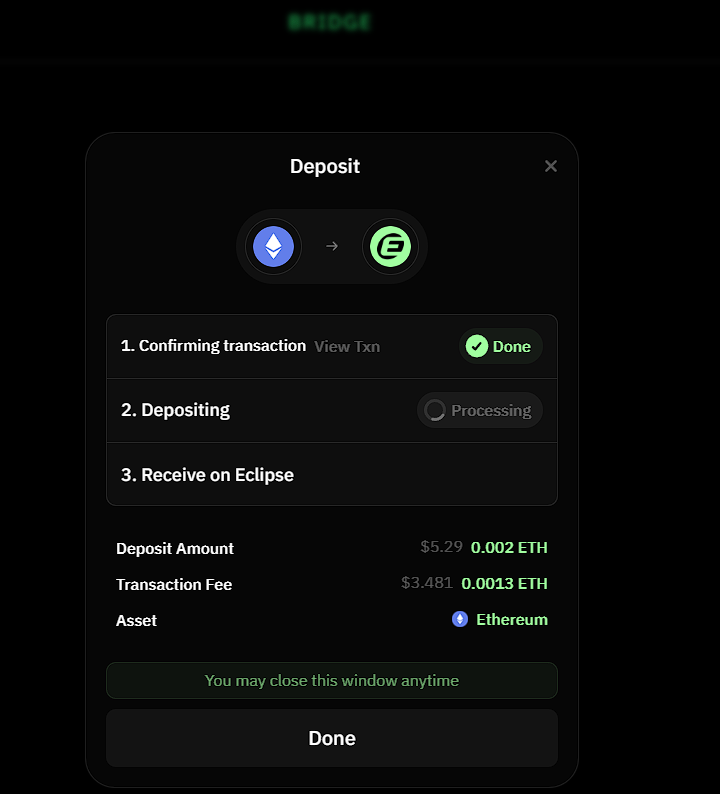 kriptogelisim's tweet photo. Eclipse ağındaki bu NFT'yi mintledim.

1- https://t.co/QomPOLP6g5 üzerinden ETH köprüle. Tilki cüzdanı bağlayıp ethereum ağında ETH yolla. Fee ücretleri şuan biraz düşük yapılır gibi.

2- Backpack wallet kur.  (eclipse ağını seç, köprü yapmak isterken cüzdanı kurduruyor)

3- https://t.co/rt8Xn5HTim NFT'yi mintle. 23 Bin kişi mintlemiş şuana kadar.

Beklentim: Belki ilerde @EclipseFND airdrop için bir fayda sağlar belli olmaz.

Toplam süre: 5dk
Toplam masraf: 3-5$ arası