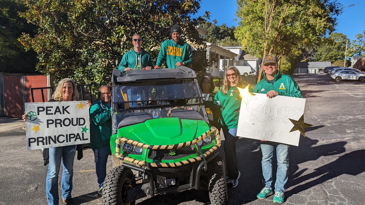 Great day for a rescheduled Homecoming Parade! #PEAKProud <a href="/ApexHighSchool/">Apex High School</a>