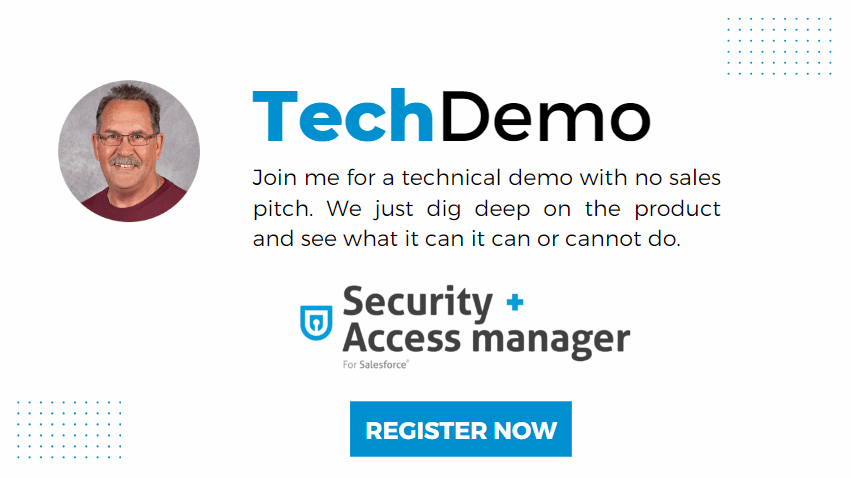 CertifyCRM's tweet photo. Join us on October 29 to see how Security + Access Manager can solve your day-to-day Salesforce access issues; help you survive a security audit and migrate to Permission Sets. It’s a TechDemo - in a 100% sales-free environment.  Register Now:
https://t.co/uNxKnd9WWe https://t.co/zXwIvb80FD