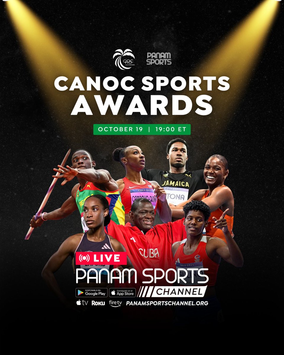 PanamSports's tweet photo. The big day is tomorrow!
Don’t miss the CANOC Awards live broadcast this Saturday on Panam Sports Channel.
-
¡Mañana es el gran día!
No te pierdas la transmisión en vivo de los CANOC Awards este sábado por Panam Sports Channel.
#PanamSports #CANOCAwards https://t.co/BMaeVd2pFZ