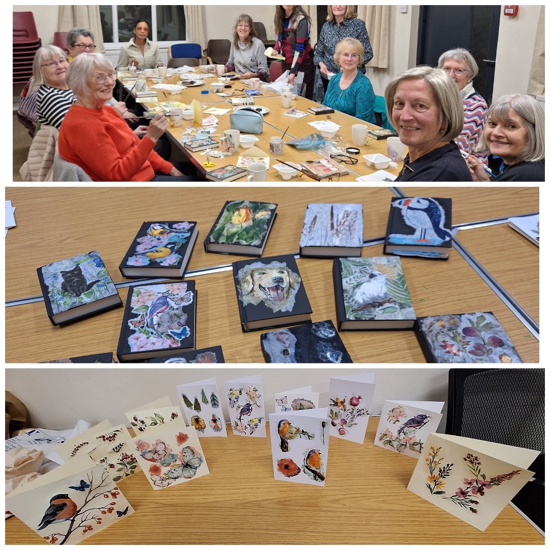 HofEWI's tweet photo. H of E had a lovely craft evening making cards and book covers. 
@Balsall_Common 
@WILifemagazine 
@WomensInstitute 
#crafting https://t.co/vqmcJrMGZK