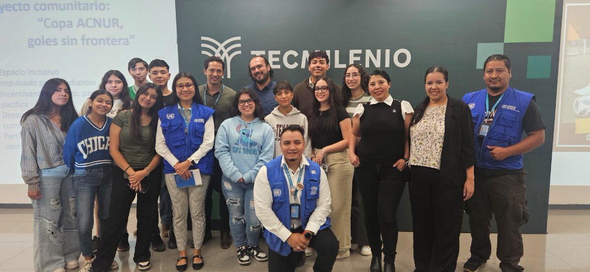Realizamos la conferencia 'Protección internacional y trabajo humanitario en el norte de México' con directivos, docentes y estudiantes de TecMilenio Cd. Juárez, promoviendo estrategias para la coexistencia pacífica a través del deporte ⚽.
#CopaACNUR #GolesSinFronteras