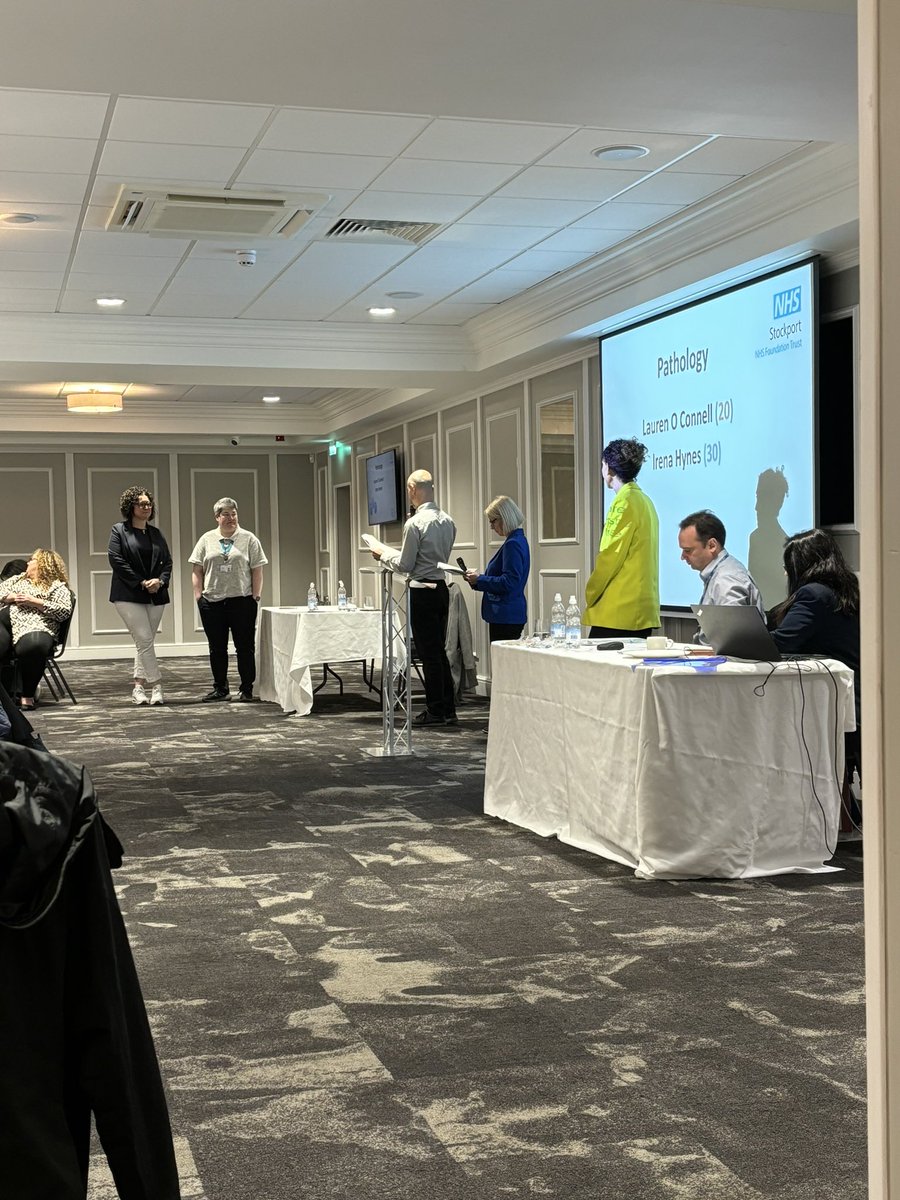 sadiemacmaster's tweet photo. Spent the afternoon celebrating colleagues as they received long service awards today. Huge congrats to Lauren for 20y in microbiology at @StockportNHS What an achievement 👏🏻 https://t.co/GktGbHJGLz