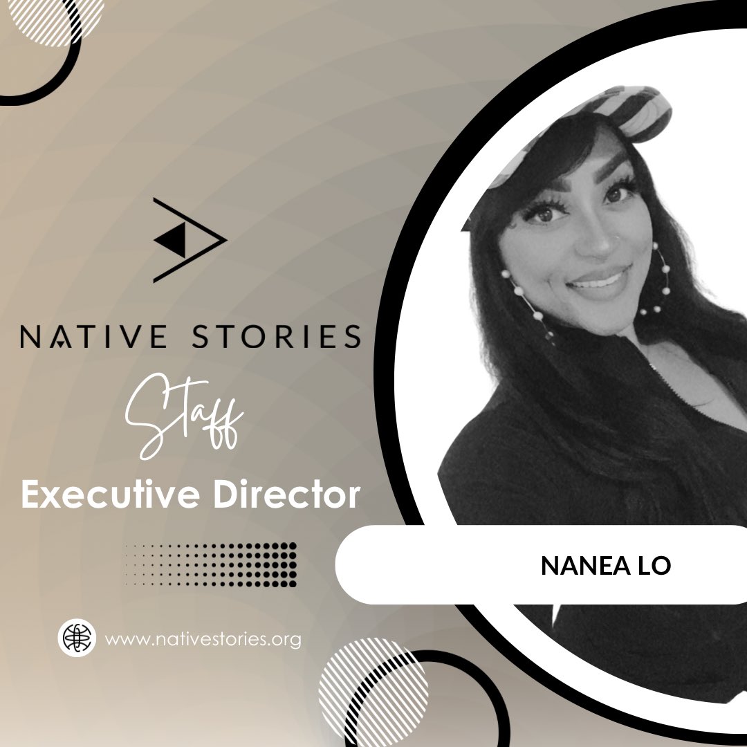 Meet our staff— Nanea Lo, our Executive Director! 

A proud Kanaka Maoli, she leads with expertise in urban planning, Aloha ʻĀina, and joy. Nanea hosts Naughty + Native and serves on boards advocating for Hawaiian sovereignty &amp; feminism. 

Visit: nativestories.org