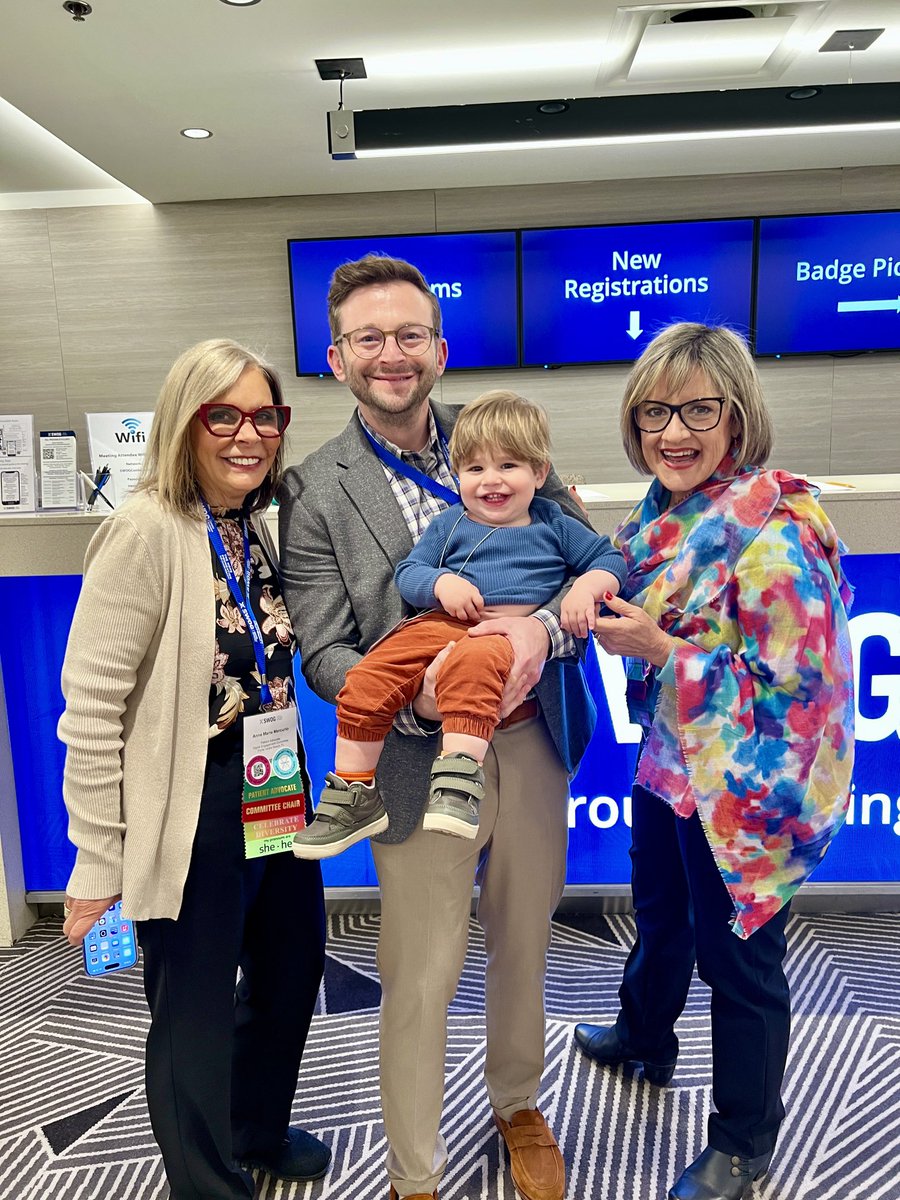 Jso7151's tweet image. Thank you ⁦@SWOG⁩ and ⁦@SupportingSWOG⁩ for a wonderful meeting and being so sweet to this (potentially) future investigator. He loved meeting his new adopted grandmas ⁦@chemobrainfog⁩ and ⁦@barbarasegarra⁩
