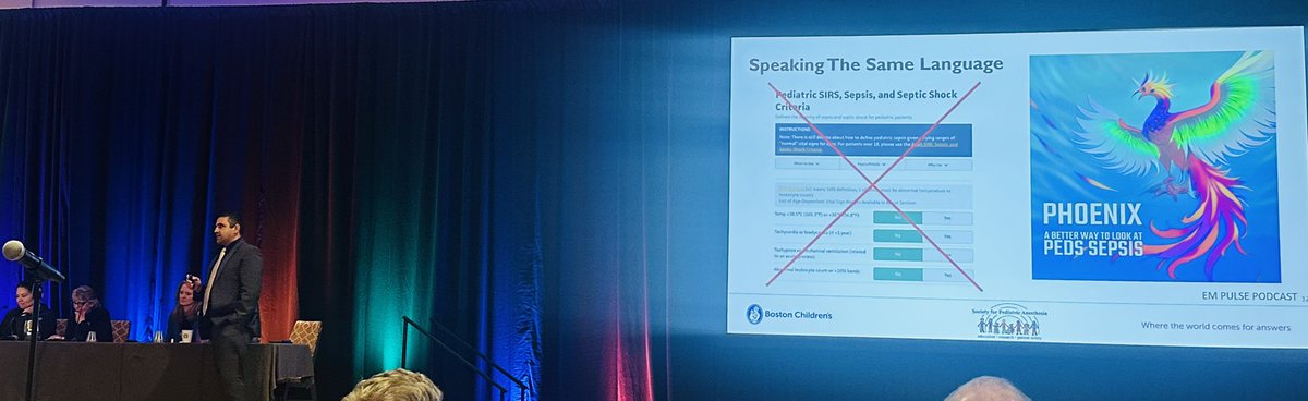 Sapna Kudchadkar, MD, PhD (@sapnakmd) on Twitter photo No one better to educate the #PedsAnes crowd about #sepsis at #PedsAnes24 than combined #PedsICU - #PedsAnes colleague Dr. Shawn Jackson <a href="/bch_anesthesia/">BCH- Anesthesiology, Critical Care & Pain Medicine</a>!
Artful PedX talk to close out today’s meeting. Here discussing new Phoenix criteria. No one better to educate the #PedsAnes crowd about #sepsis at #PedsAnes24 than combined #PedsICU - #PedsAnes colleague Dr. Shawn Jackson <a href="/bch_anesthesia/">BCH- Anesthesiology, Critical Care & Pain Medicine</a>!
Artful PedX talk to close out today’s meeting. Here discussing new Phoenix criteria.
