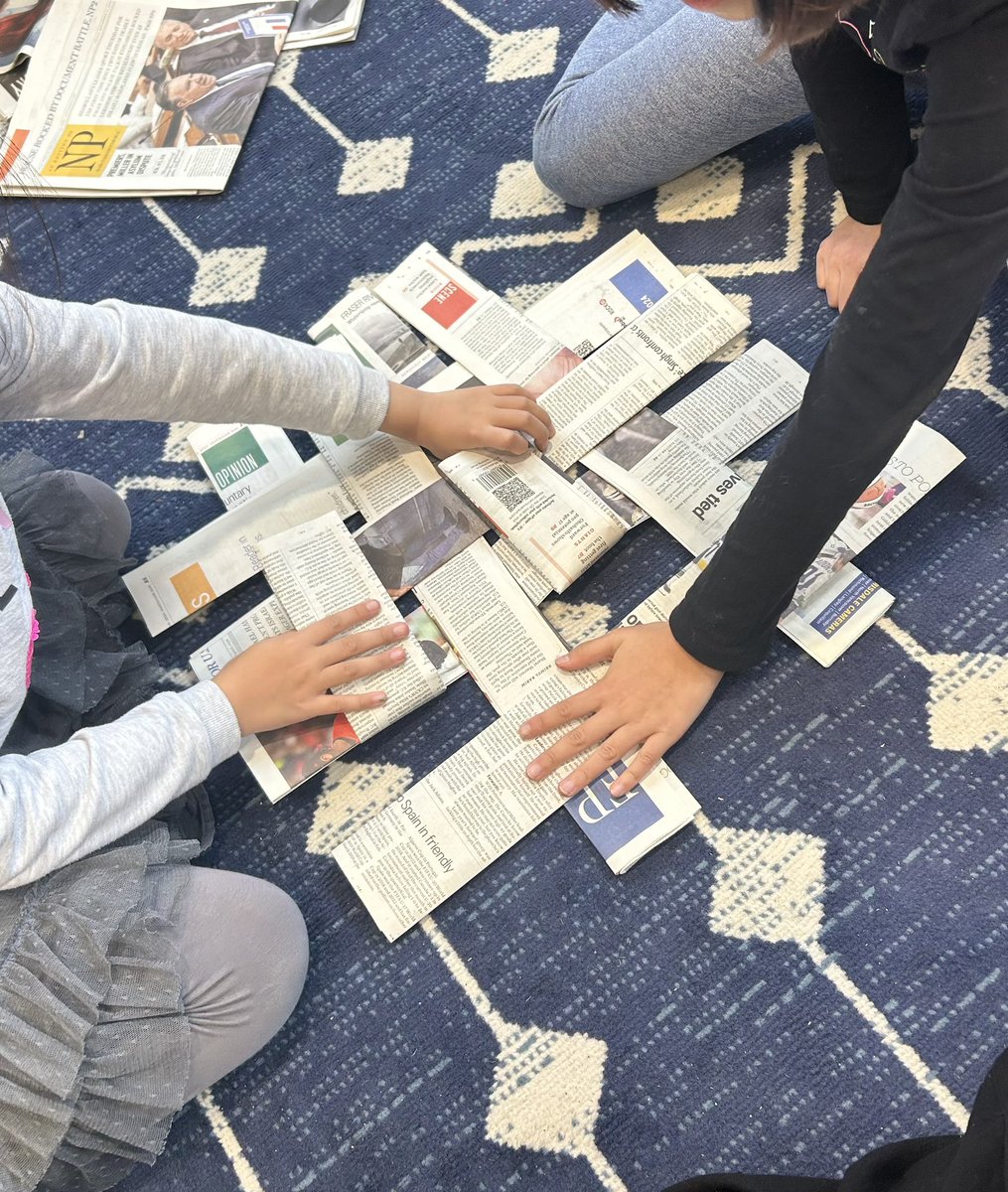Today sts worked together to make “situpons.” These will be especially helpful for our outdoor gardening sessions! They’re woven mats made out of newspaper, and covered with a plastic bag to make them waterproof(ish). #Teamwork #ProblemSolving
<a href="/uhe_sd41/">University Highlands</a> <a href="/burnabyschools/">Burnaby Schools</a>