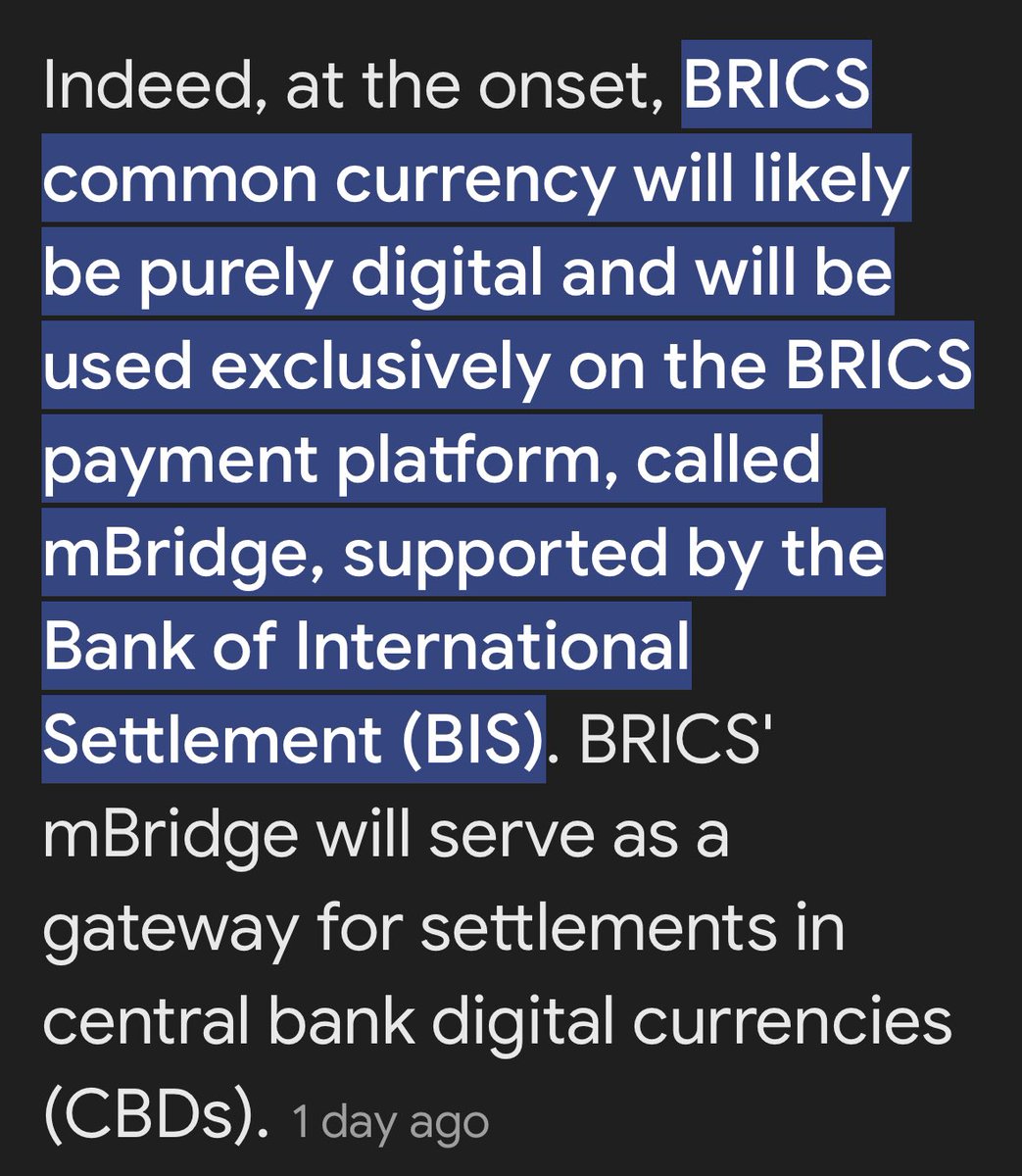 TheMilesBron's tweet photo. $QNT

BRICS will launch a digital currency using project mbridge… 

Mbridge ✖️ Quant ⏳
(Speculative)

Remember, I told you so https://t.co/vkcNu2QWbJ