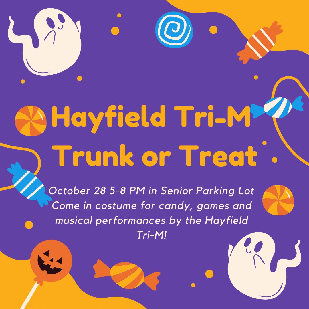 Make sure to come to the Tri-M Trunk or Treat!! Excited to see everyone there!