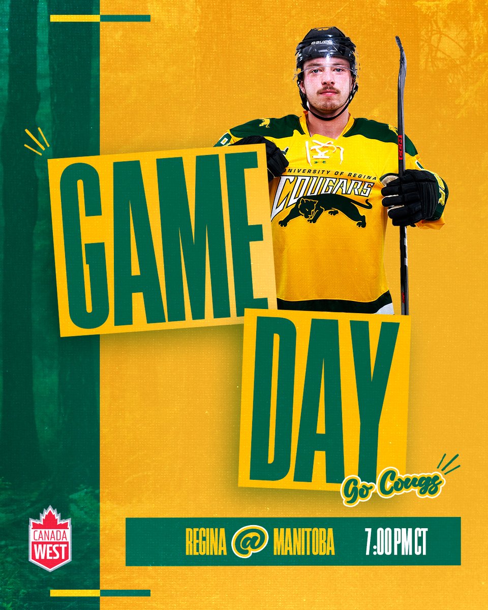 UofR Men's Hockey (@uofrmenshockey) on Twitter photo Canada West schedule continues this weekend in Winnipeg! Follow along live here β¬οΈ
π <a href="/umbisons/">Manitoba Bisons π¦¬</a>
π 7:00 PM CT / 6:00 PM SK
π canadawest.tv ($)
π» reginacougars.com/mhockeylive Canada West schedule continues this weekend in Winnipeg! Follow along live here β¬οΈ
π <a href="/umbisons/">Manitoba Bisons π¦¬</a>
π 7:00 PM CT / 6:00 PM SK
π canadawest.tv ($)
π» reginacougars.com/mhockeylive