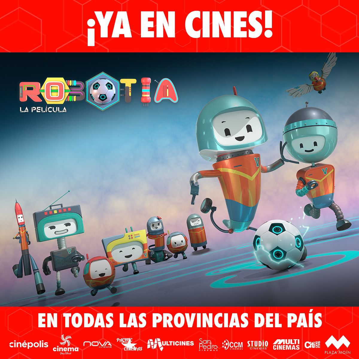 AlfredoMoragaC's tweet photo. Ya en cines costarricenses🇨🇷🕊️!! 🙌🤖⚽❤️

Coproducción entre Argentina 🇦🇷, España  🇪🇸 y Costa Rica 🇨🇷!!!

#robotiathemovie #costarica #cine #Animación #tropicscreative #Estreno #robotia #futbol #amistad #blender https://t.co/T5XAxDarQu