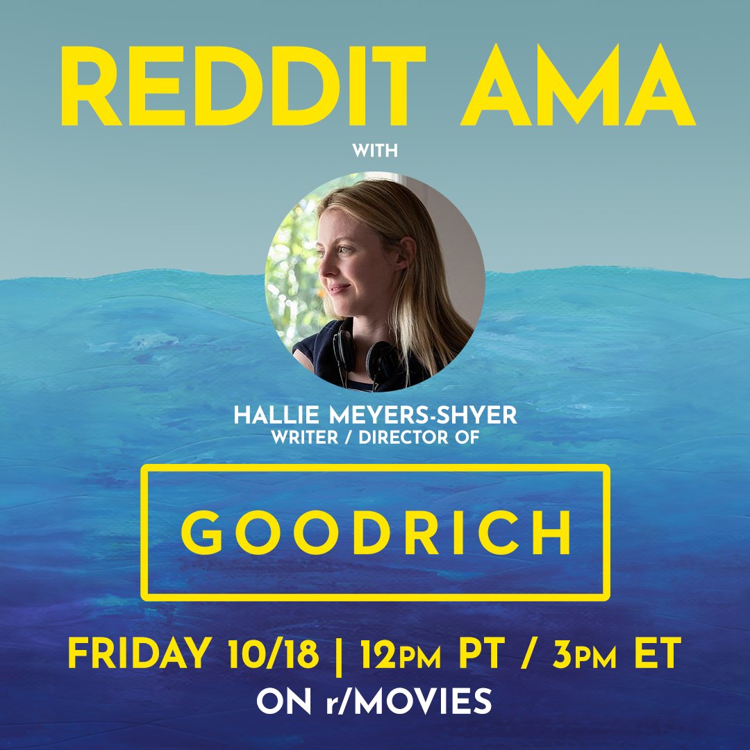 Ask #GoodrichMovie writer-director Hallie Meyers-Shyer Anything on r/Movies today at 12pm PT/3pm ET! bit.ly/3BQ1Y1E