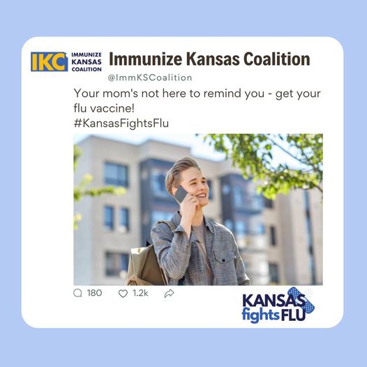 ImmKSCoalition's tweet image. Do you need an extra reminder this flu season to get your flu shot? Here it is, go get yours today! #KansasFightsFlu
