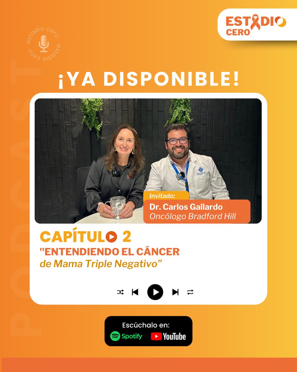 🎙️ Ya está disponible un nuevo episodio de Estadio Cero, el podcast del Observatorio del Cáncer, titulado: Entendiendo el cáncer de mama triple negativo.

Infórmate más en nuestro podcast, escúchalo aquí 👇🏻:

Spotify:
open.spotify.com/episode/1XIflq…

YouTube:
youtu.be/SlipWB9vh8w