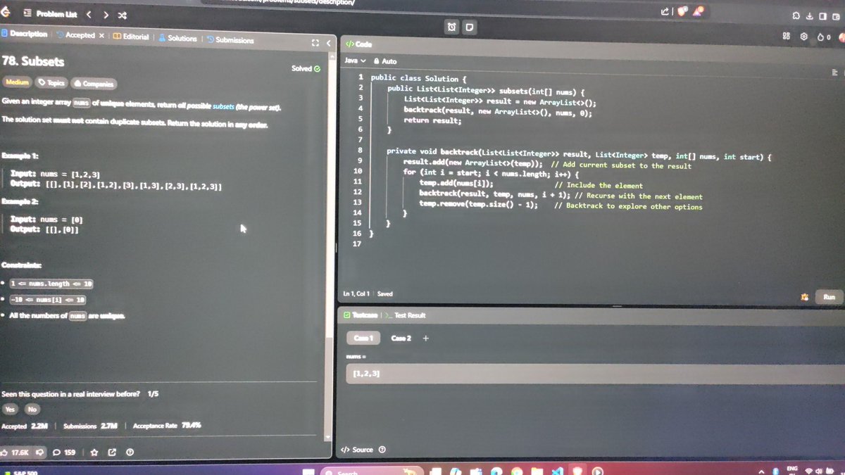 Stranger1282's tweet photo. Day - 151
365 Days of Code Challenge
Today i solved Subsets with java

#code #coding #programmer #programming #coder #machine_learning #algorithms #software_engineer #community #leetcode #java #python #developers https://t.co/URexKCED7X