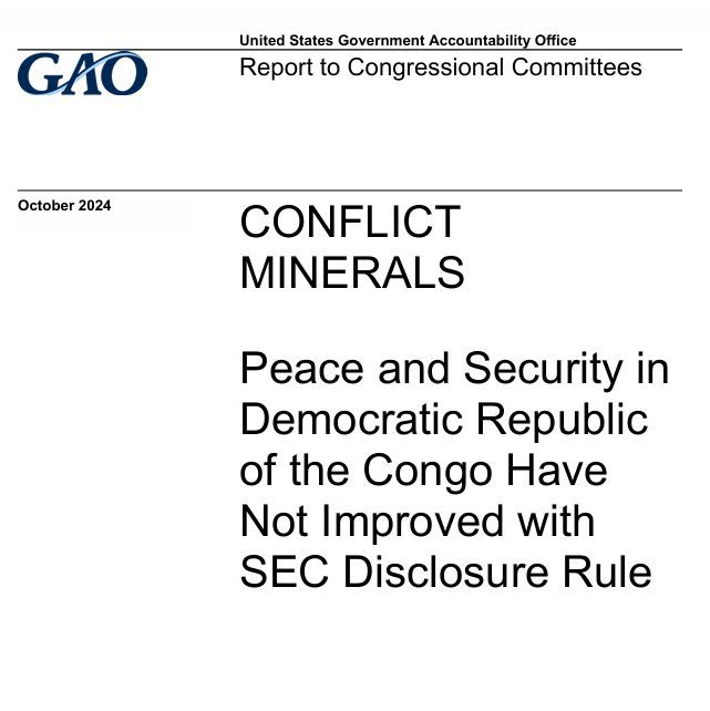 Financialnewswk's tweet image. Conflict Minerals: Peace and Security in Democratic Republic of the Congo Have Not Improved with SEC Disclosure Rule buff.ly/3NmlntA #DRC #ConflictMinerals #GAO #SEC