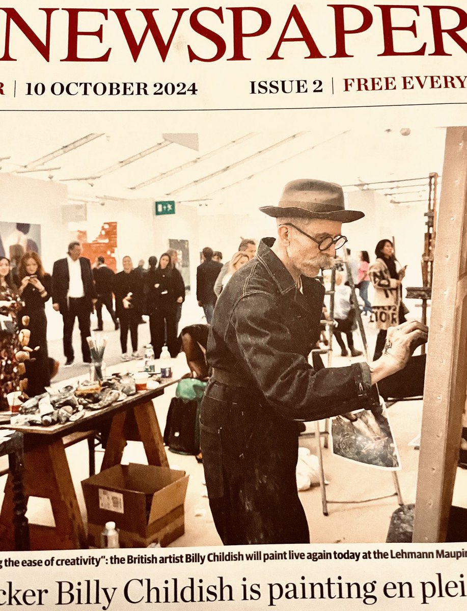 tottaylor1's tweet image. if you were lucky enough to be at the opening day of  ⁦@friezeofficial⁩ Frieze Art Fair the stand out was BILLY #CHILDISH and his ‘LIVE’ oil on canvas painting performance at the Centre of #Frieze on opening day #puregenius #Genius #painting #FT ⁦@FT⁩ #Frieze #Tate