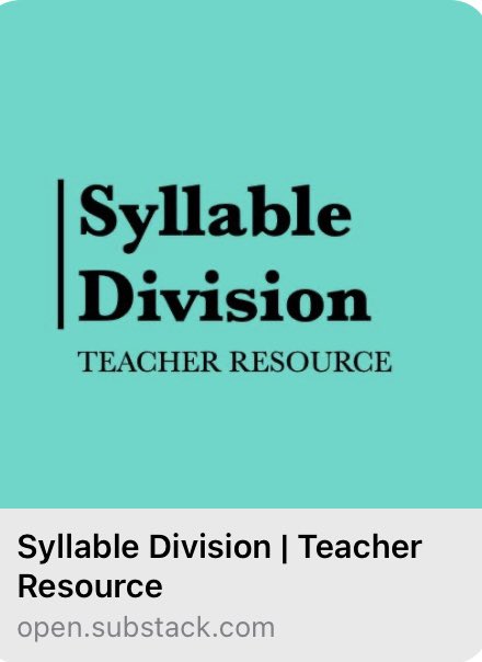 In my doctoral program at MSJ, we created a teacher resource &amp; need feedback on that resource for our portfolio. I made a resource for teaching syllable division, which includes the research &amp; rationale. Scripted slides for instruction &amp; student resources included. 
Link in bio.