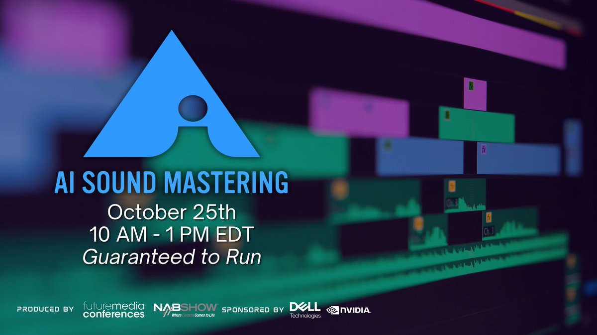🔊 Tune into the future of audio with AI Sound Mastering on 10/25!

Dive into tools like Adobe Audition &amp; Izotope RX to see how you can simplify workflows &amp; enhance creativity. Designed for those eager to explore AI’s impact on audio.🎧 

🔗: bit.ly/3zQE19U