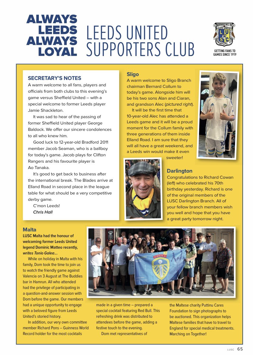 Leeds United Supporters Club tweet media