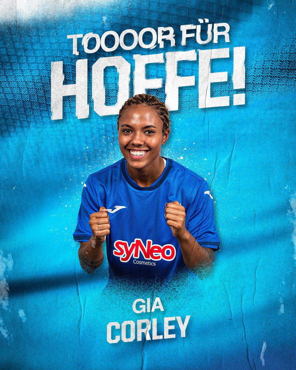 HoffeFrauen's tweet photo. TOOOR! #CORLEY
Nach einem Doppelpass mit #KOESSLER steht #CORLEY frei vor dem Potsdamer Kasten und schiebt zur 2:0-Führung ein.
| 34' |🔵 2:0 ⚪️| #TSGPDM #TSGFrauen #DieLiga | https://t.co/4iqnw75Mxx