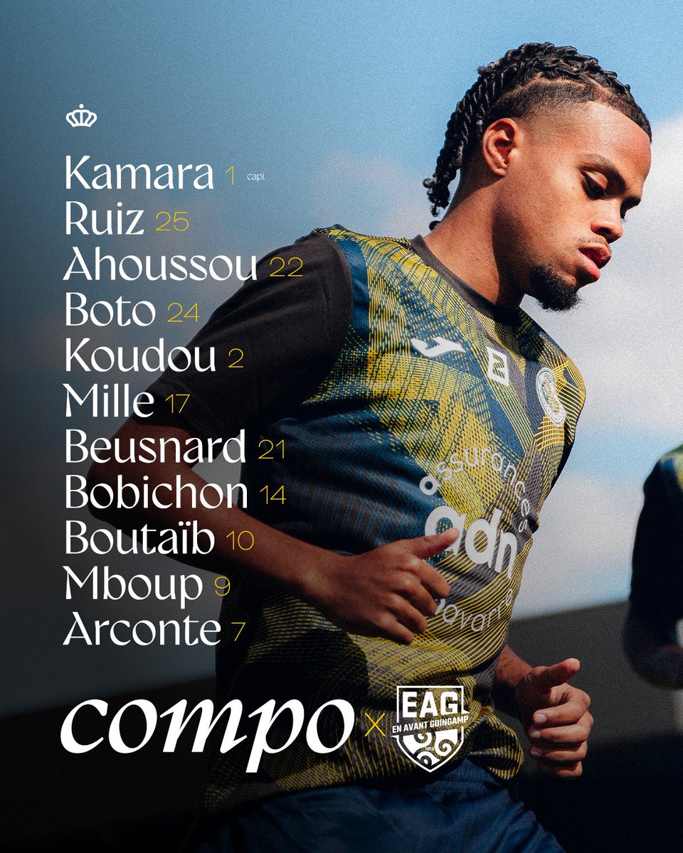 PauFootballClub's tweet photo. Le XI Palois pour affronter Guingamp. 👑

#EAGPAUFC #RésolumentPalois https://t.co/ycyUsR17lb