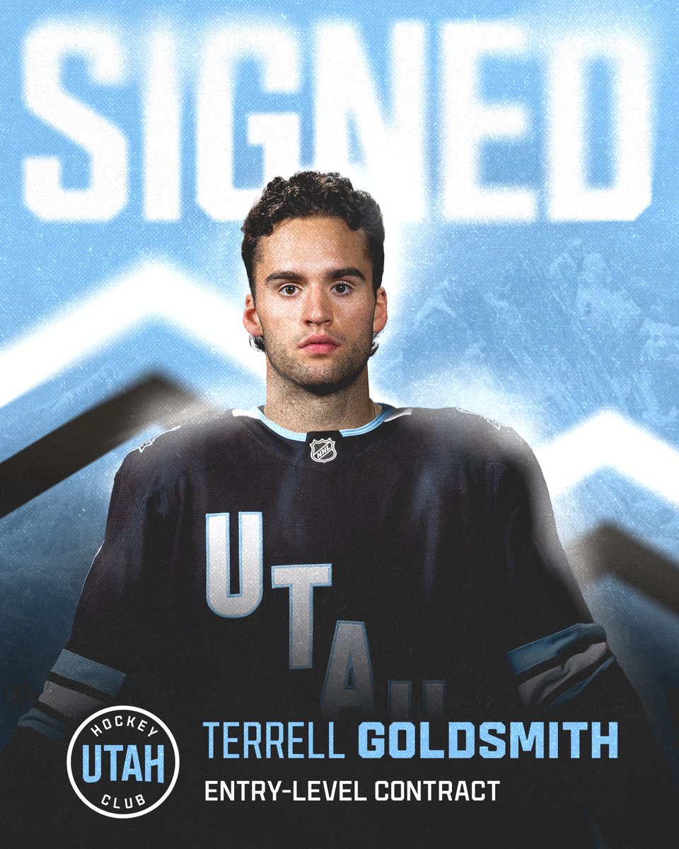 utahmammoth's tweet photo. We have signed defenseman Terrell Goldsmith to a three-year, entry-level contract! https://t.co/rLKBwIsVQO