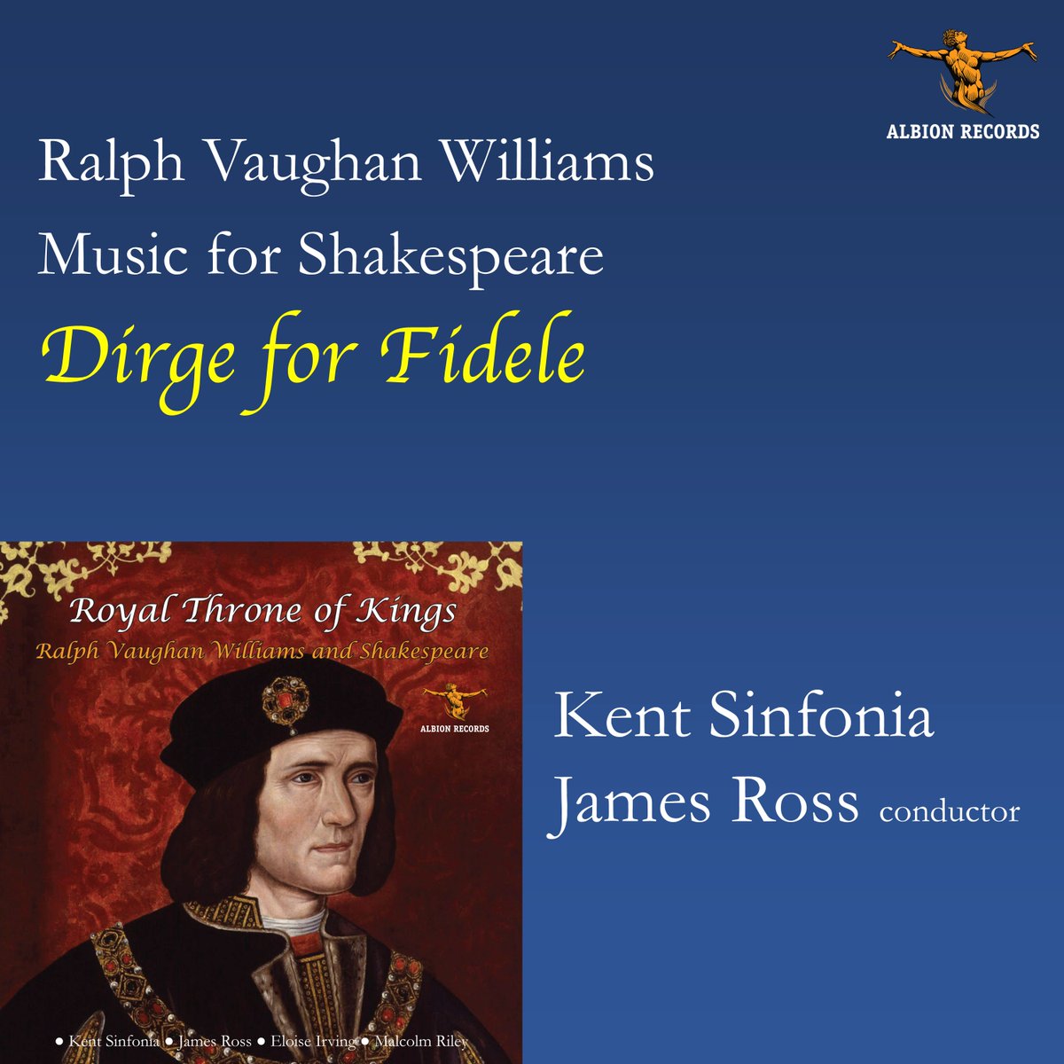 UA's director James Ross conducts Albion Records's upcoming album Throne of Kings: Vaughan Williams &amp; Shakespeare - world premières of previously unrecorded works with <a href="/KentSinfonia/">Kent Sinfonia</a>, Malcolm Riley &amp; <a href="/EloiseIrving/">Eloise Irving</a>. Here is Dirge for Fidele, pre-released on open.spotify.com/album/4XDnl2tN…