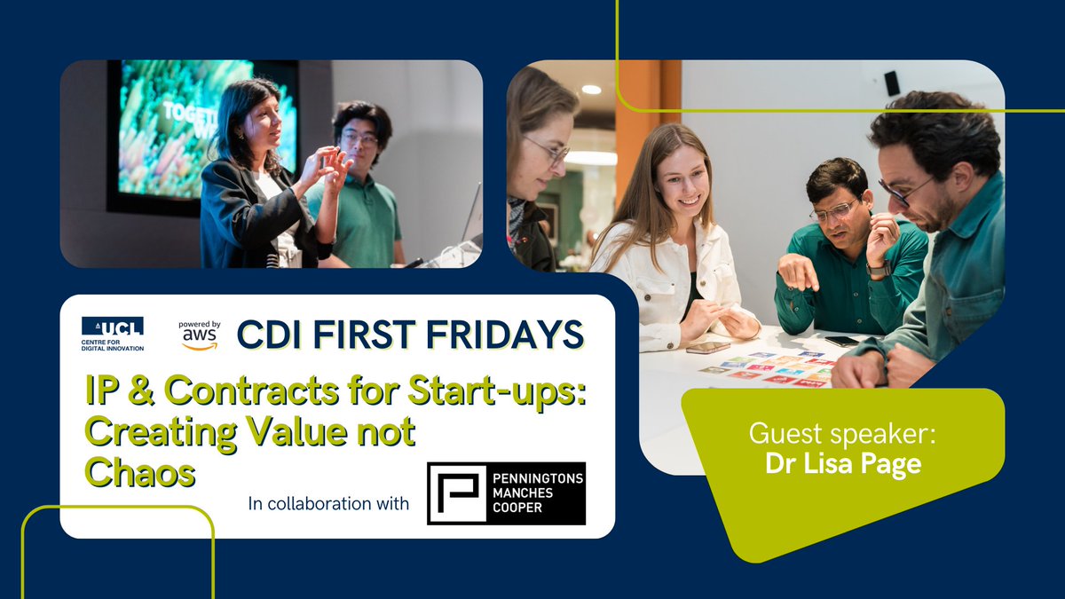 UCL Centre for Digital Innovation (@ucl_cdi) on Twitter photo ๐จ This Week! ๐จ
Join us for ๐๐ฃ & ๐๐ผ๐ป๐๐ฟ๐ฎ๐ฐ๐๐ ๐ณ๐ผ๐ฟ ๐ฆ๐๐ฎ๐ฟ๐-๐๐ฝ๐: ๐๐ฟ๐ฒ๐ฎ๐๐ถ๐ป๐ด ๐ฉ๐ฎ๐น๐๐ฒ ๐ก๐ผ๐ ๐๐ต๐ฎ๐ผ๐ with Dr. Lisa Page <a href="/Penningtonslaw/">Penningtons Manches Cooper</a>. Perfect for startups, spin-outs, & founders!
๐
Nov 8th
๐ 3-5PM
๐ IDEALondon
๐๏ธ lnkd.in/gx3Ja6XY ๐จ This Week! ๐จ
Join us for ๐๐ฃ & ๐๐ผ๐ป๐๐ฟ๐ฎ๐ฐ๐๐ ๐ณ๐ผ๐ฟ ๐ฆ๐๐ฎ๐ฟ๐-๐๐ฝ๐: ๐๐ฟ๐ฒ๐ฎ๐๐ถ๐ป๐ด ๐ฉ๐ฎ๐น๐๐ฒ ๐ก๐ผ๐ ๐๐ต๐ฎ๐ผ๐ with Dr. Lisa Page <a href="/Penningtonslaw/">Penningtons Manches Cooper</a>. Perfect for startups, spin-outs, & founders!
๐
Nov 8th
๐ 3-5PM
๐ IDEALondon
๐๏ธ lnkd.in/gx3Ja6XY