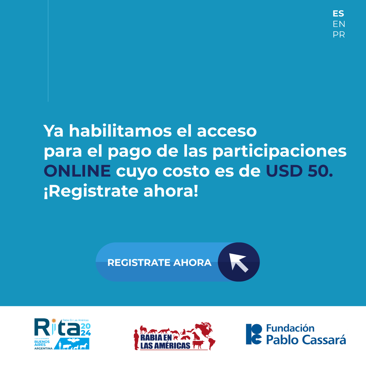 RabiesIn's tweet photo. 📃 PAGO ENTRADAS ONLINE DISPONIBLE 📃
Registrate aquí: https://t.co/LrUanPHnvm

📃 PAYMENT ONLINE ENTRIES ENABLED 📃
Register here: https://t.co/m1eU9kGjv5

📃 PAGAMENTO DE INSCRIÇÕES 📃
Cadastre-se agora: https://t.co/p4Jf1lNDGn https://t.co/1sxp9ZOBat