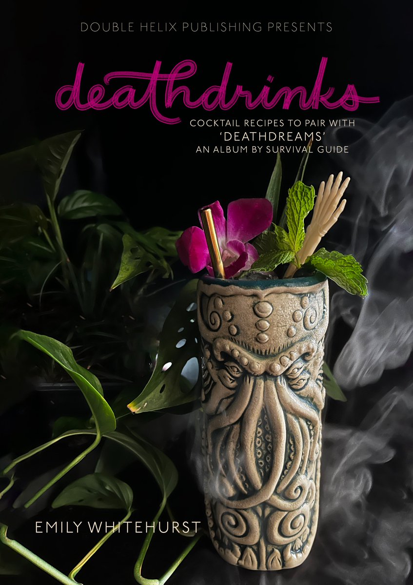 I'm releasing a BOOK next week! A cocktail recipe book called "deathdrinks" that goes along with my album, 'deathdreams'! You can order it on Friday the 25th and make some cocktails over the weekend. I'm doing a little preview tomorrow on Twitch at 6pm central to celebrate!